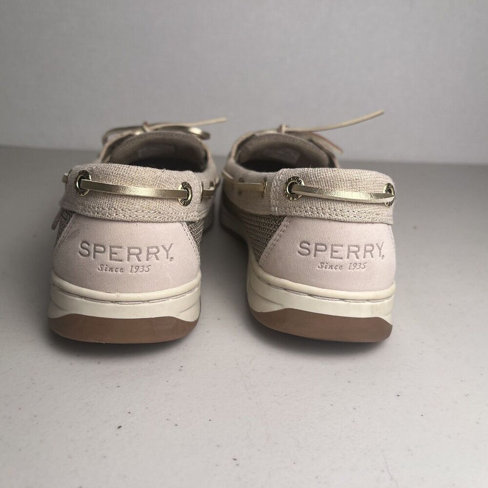 Sperry Womens Slip On Loafers Boat Shoes Top Sider Angelfish Linen Gold 7.5 - Picture 5 of 15